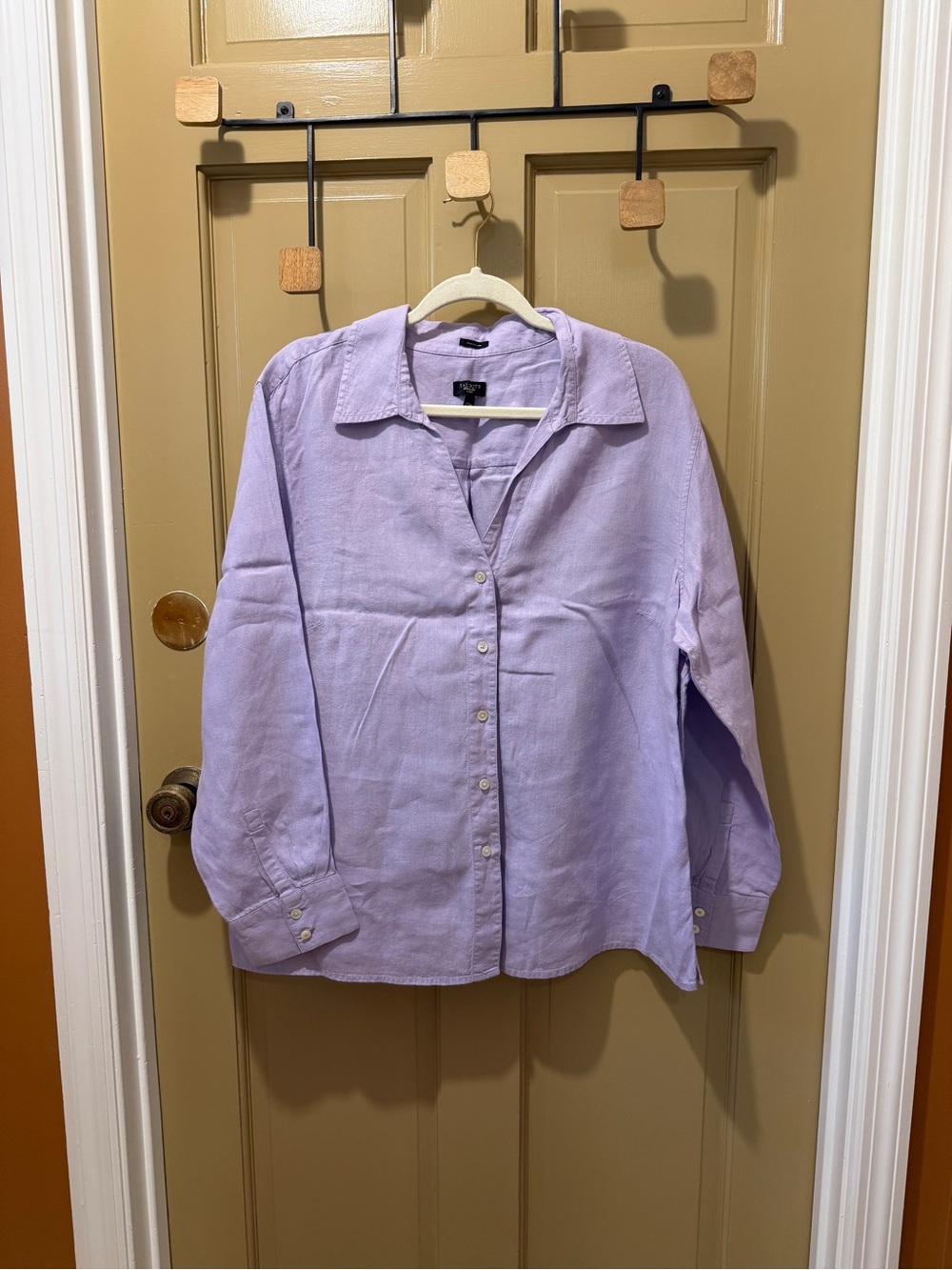 Talbots lavender Irish 100% linen shirt